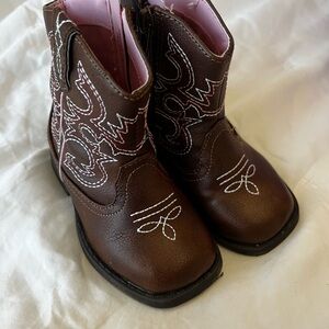 Brown Kids Cowboy Boots